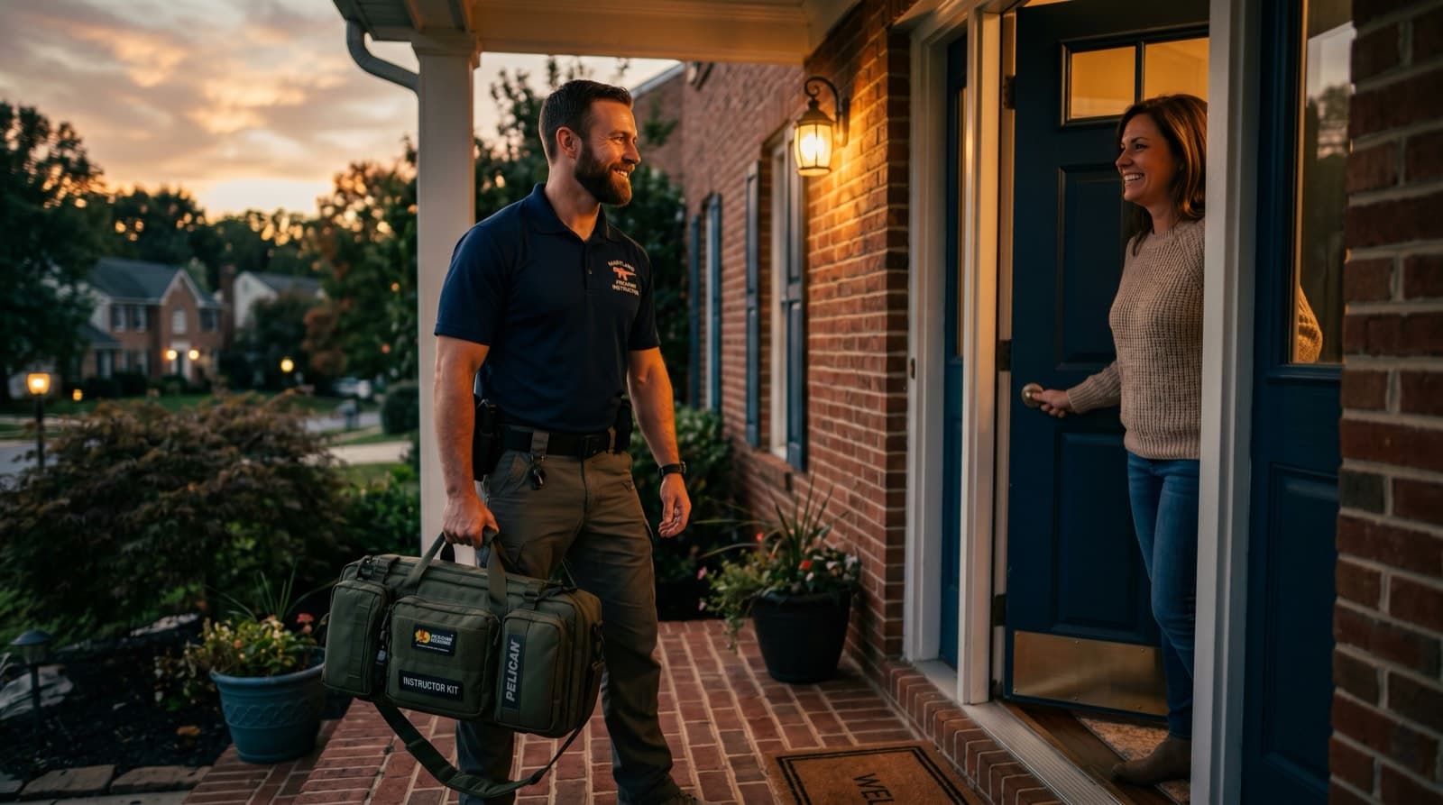 Private firearms training session at a home in Central Maryland